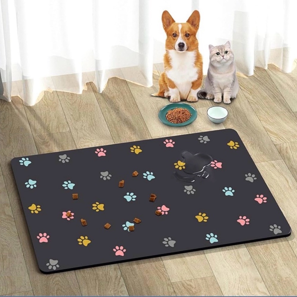 18"×30" Pet Feeding Mat, Absorbent Dog Food Mat, No Stains Cat Bowl Mat for Food